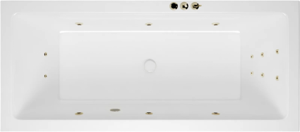 Акриловая ванна Excellent Heaven Slim Smart 180x80 см, с гидромассажем, с каркасом, со сливом-переливом, фурнитура бронза, прямоугольная, встраиваемая
