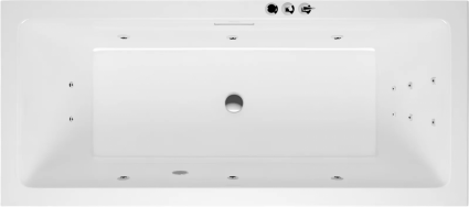 Акриловая ванна Excellent Heaven Slim Smart 170x75 см, с гидромассажем, с каркасом, со сливом-переливом, прямоугольная, встраиваемая