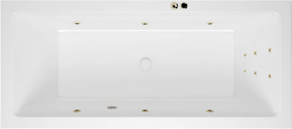 Акриловая ванна Excellent Heaven Slim Line 160x75 см, с гидромассажем, с каркасом, со сливом-переливом, фурнитура бронза, прямоугольная, встраиваемая