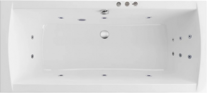 Акриловая ванна Excellent Aquaria Lux Slim Smart 180x80 см, с гидромассажем, с каркасом, со сливом-переливом, прямоугольная, встраиваемая