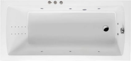 Акриловая ванна Excellent Aquaria Smart Nano 140x70 см, с гидромассажем, с каркасом, со сливом-переливом, прямоугольная, объем 180 л.