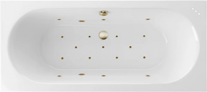 Акриловая ванна Excellent Oceana Slim Relax 160x75 см, с гидромассажем, с каркасом, со сливом-переливом, фурнитура бронза, прямоугольная, встраиваемая