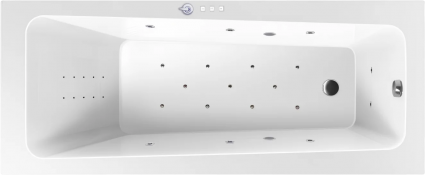 Акриловая ванна Excellent Ava Ultra Nano 170x70 см, с гидромассажем, с каркасом, со сливом-переливом, прямоугольная, объем 230 л.