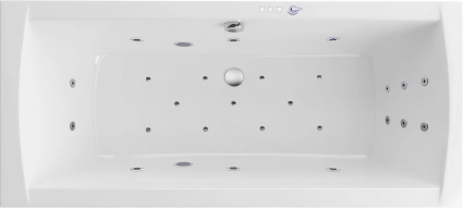 Акриловая ванна Excellent Aquaria Lux Slim Ultra 180x80 см, с гидромассажем, с каркасом, со сливом-переливом, прямоугольная, встраиваемая