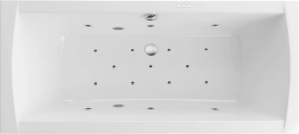 Акриловая ванна Excellent Aquaria Lux Slim Relax 180x80 см, с гидромассажем, с каркасом, со сливом-переливом, прямоугольная, встраиваемая