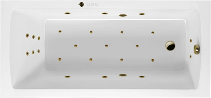 Акриловая ванна Excellent Aquaria Ultra 170x75 см, с гидромассажем, с каркасом, со сливом-переливом, фурнитура бронза, прямоугольная, объем 220 л.