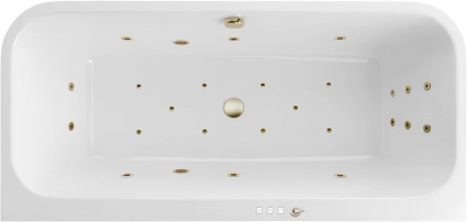 Акриловая ванна Excellent Arana Ultra 180x85 см, с гидромассажем, с каркасом, со сливом-переливом, фурнитура бронза, прямоугольная, объем 260 л.
