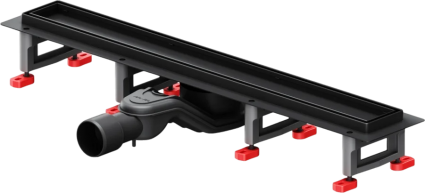 Душевой трап (лоток) Am.Pm MasterFlow Tile 60 см, черный матовый, в пол, выпуск боковой