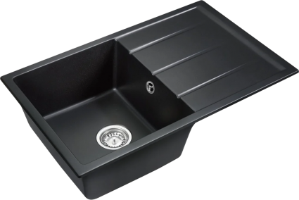 Мойка кухонная Emar Quartz EMQ-1800.Q морион матовая, прямоугольная, 80x50 см
