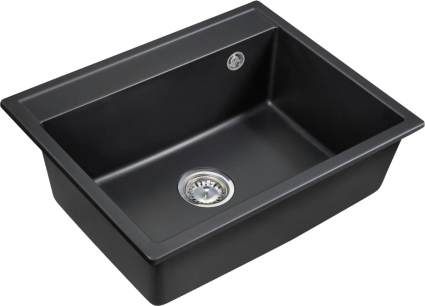Мойка кухонная Emar Quartz EMQ-1640.Q морион матовая, прямоугольная, 64x51 см