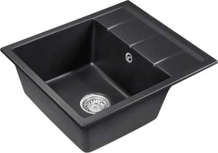 Мойка кухонная Emar Quartz EMQ-1580.Q морион матовая, прямоугольная, 58x50 см