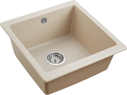 Мойка кухонная Emar Quartz EMQ-1455.P берилл матовая, квадратная, 45.5x46 см