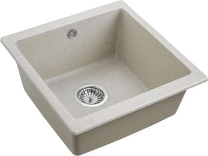 Мойка кухонная Emar Quartz EMQ-1455.P барит матовая, квадратная, 45.5x46 см