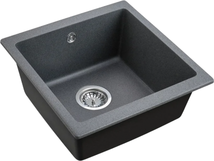 Мойка кухонная Emar Quartz EMQ-1455.P антрацит матовая, квадратная, 45.5x46 см