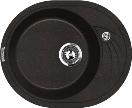 Мойка кухонная Lava E1.LAV lava матовая, овальная, с крылом, 57.5x46.5 см