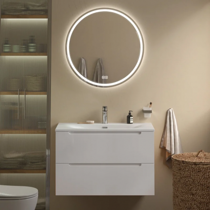 Мебель для ванной комнаты BelBagno Etna 80 bianco lucido, раковина BB-8099-80, подвесная, глянцевая