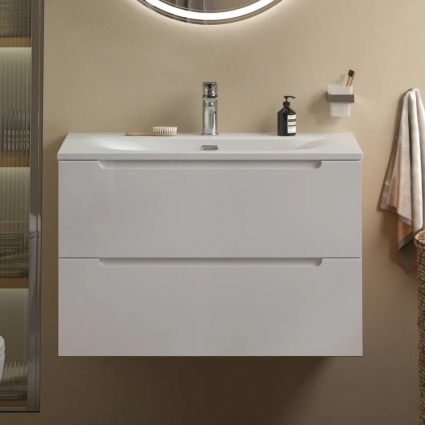 Тумба с раковиной BelBagno Etna 90 bianco lucido, раковина BB-8099-90, подвесная, глянцевая