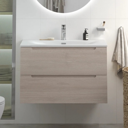 Тумба с раковиной BelBagno Etna 80 rovere grigio, раковина BB-8099-80, подвесная, матовая