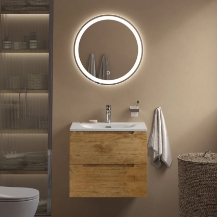 Мебель для ванной комнаты BelBagno Etna 60 rovere nature, раковина BB-8099-60, подвесная, матовая