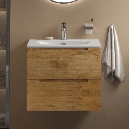 Тумба с раковиной BelBagno Etna 60 rovere  nature, раковина BB-8099-60, подвесная, матовая