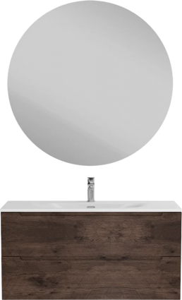 Мебель для ванной комнаты BelBagno Etna 100 rovere moro, раковина BB-8099-120-2, подвесная, матовая