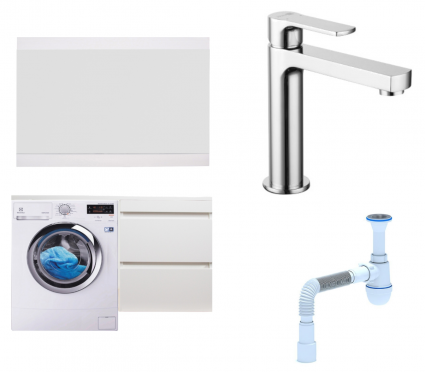 Комплект: Мебель для ванной Style Line Даллас 110 Люкс Plus + Смеситель Lemark plus Grace LM1537C + Сифон АниПласт