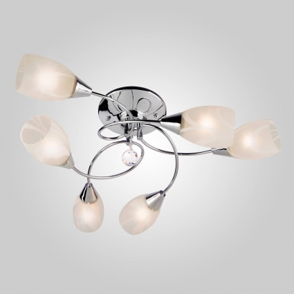 Подвесная люстра Eurosvet 2275/6 хром в современном стиле, цвет белый, мощность 360 Вт
