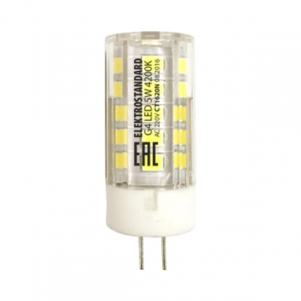 Лампа светодиодная Elektrostandard G4 5W 4200K прозрачная a049625 цвет прозрачный