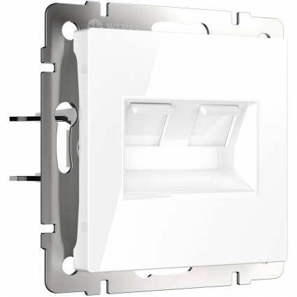 Розетка двойная Ethernet RJ-45 Werkel белый W1181101 4690389155376 цвет белый
