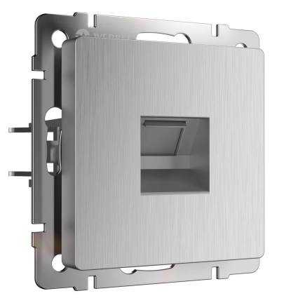 Розетка Ethernet RJ-45 Werkel cеребряный рифленый W1181009 4690389159886 цвет серебро