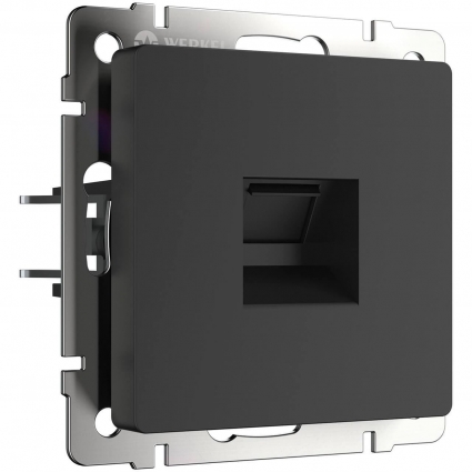 Телефонная розетка RJ-11 Werkel черный матовый W1182008 4690389156960 цвет черный