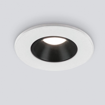 Встраиваемый светодиодный светильник Elektrostandard 25025/Led 3W 4200K WH/BK белый/черный a056778 в современном стиле, цвет белый
