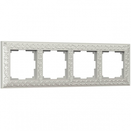 Рамка Werkel Antik на 4 поста жемчужный WL07-Frame-04 4690389063527 в классическом стиле, цвет серый