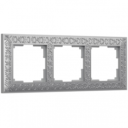 Рамка Werkel Antik на 3 поста матовый хром WL07-Frame-03 4690389145681 в классическом стиле, цвет хром