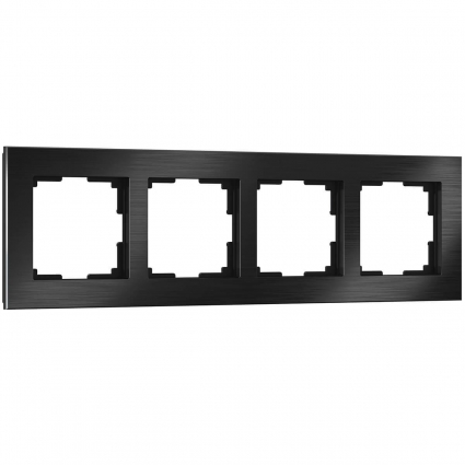 Рамка Werkel Aluminium на 4 поста алюминий черный W0041708 4690389158124 в современном стиле, цвет черный