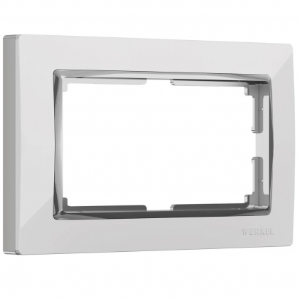 Рамка для двойной розетки Werkel Snabb белый/хром W0081901 4690389161063 цвет белый
