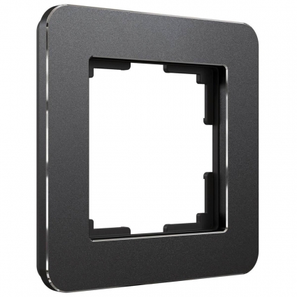 Рамка Werkel Platinum на 1 пост черный алюминий W0012608 4690389184420 в современном стиле, цвет черный