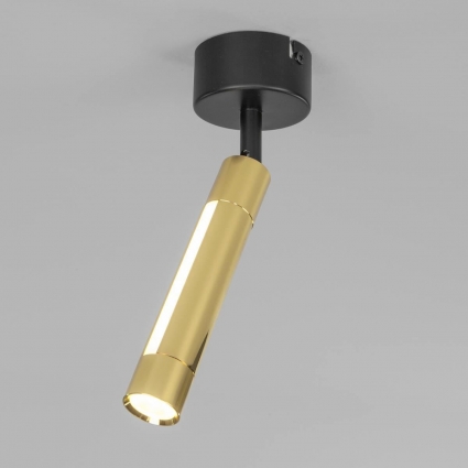 Светодиодный спот Eurosvet Strong 20084/1 LED черный/золото в современном стиле, мощность 7 Вт