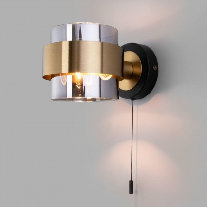 Бра Eurosvet Arcada 70127/1 черный/ дымчатый в стиле лофт, цвет медь