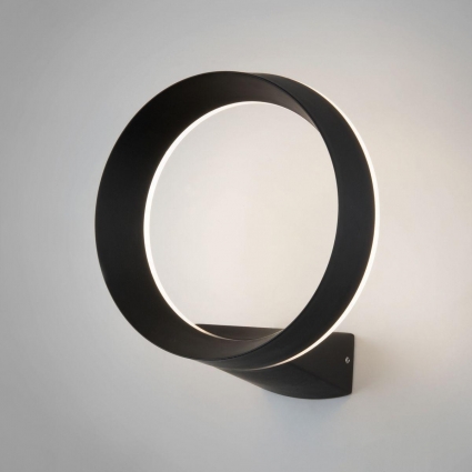 Уличный настенный светодиодный светильник Elektrostandard Ring 1710 Techno Led черный a054933 в стиле Хай-тек, цвет черный