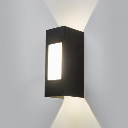 Уличный настенный светодиодный светильник Elektrostandard 1638 Techno Led a054929 в современном стиле, цвет черный