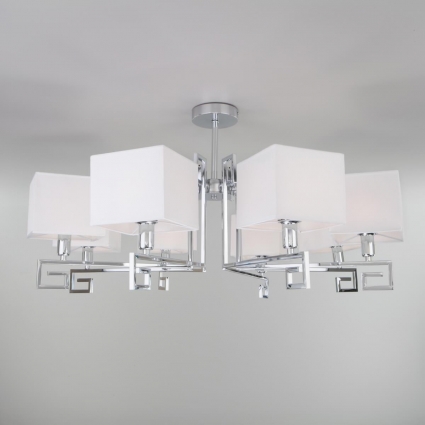 Потолочная люстра Eurosvet Alma 60115/8 хром в стиле модерн, цвет белый