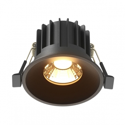 Встраиваемый светодиодный светильник Maytoni Technical Round DL058-12W2.7K-B в современном стиле, цвет черный