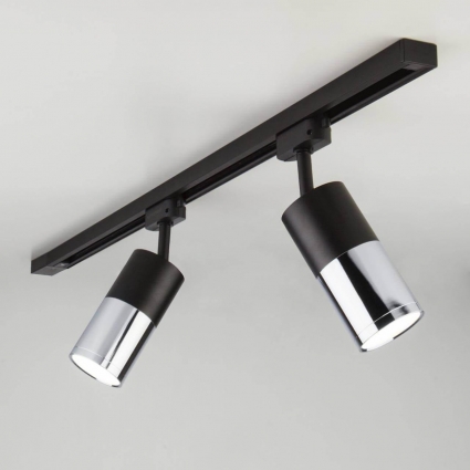 Трековый светодиодный светильник Elektrostandard Avantag черный матовый/хром 6W LTB27 a040961 в стиле Хай-тек, цвет хром