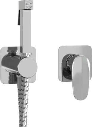 Гигиенический душ Wasserkraft Weida A3151.271.057.136 со смесителем, С ВНУТРЕННЕЙ ЧАСТЬЮ, хром в современном стиле