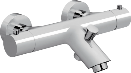 Термостатический смеситель VitrA AquaHeat A47210EXP для ванны с душем, хром, термостат, длина излива 15.5 см