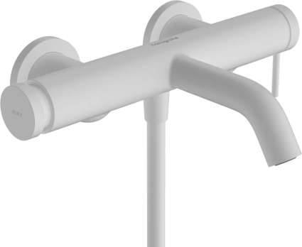 Смеситель для ванны с душем Hansgrohe Tecturis S 73422700 матовый белый, однорычажный, длина излива 20.9 см