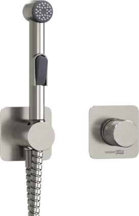 Гигиенический душ Wasserkraft Tauber A6451.275.100.092 со смесителем, С ВНУТРЕННЕЙ ЧАСТЬЮ, никель, цвет сталь