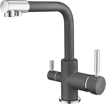 Смеситель для кухни Emar Quartz 3003N антрацит однорычажный, длина излива 18.9 см