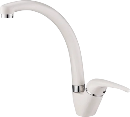 Смеситель для кухни Emar Quartz 3013 агат однорычажный, белый